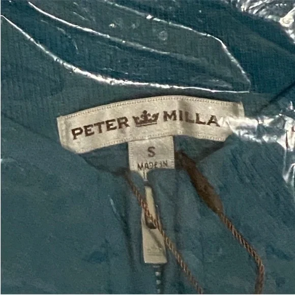 Peter Millar Blue and Gray Zip Up Sweater - Picture 3 of 6